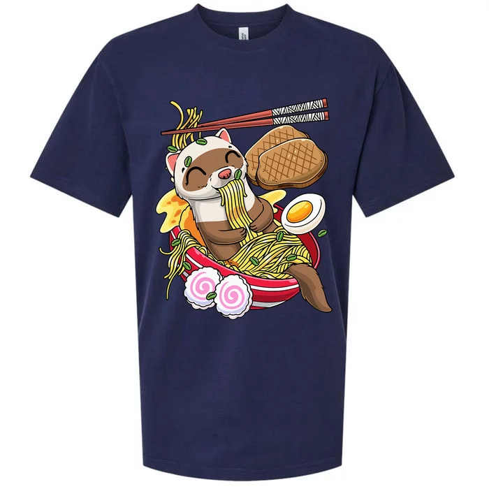 Ra Noodles Japanese Food Kawaii Ferret Sueded Cloud Jersey T-Shirt