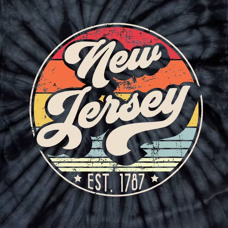 Retro New Jersey Home State Nj Cool 70s Tie-Dye T-Shirt