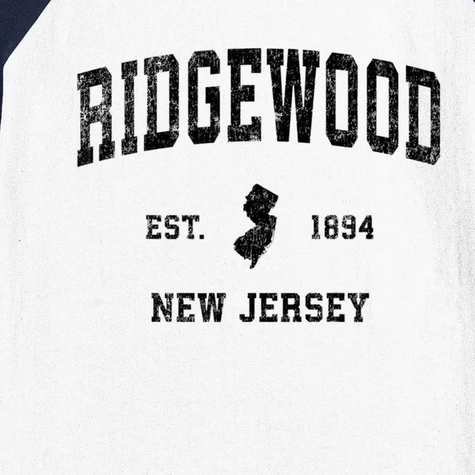 Ridgewood New Jersey Nj Vintage Established Sports Design Baseball Sleeve Shirt