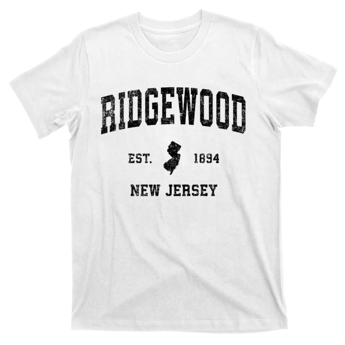 Ridgewood New Jersey Nj Vintage Established Sports Design T-Shirt