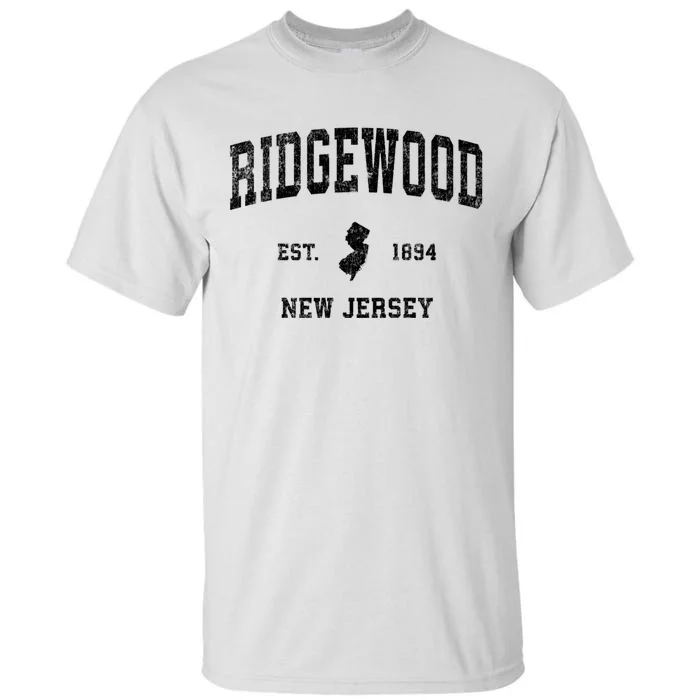 Ridgewood New Jersey Nj Vintage Established Sports Design Tall T-Shirt