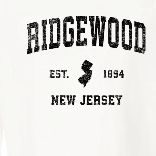 Ridgewood New Jersey Nj Vintage Established Sports Design Cropped Pullover Crew