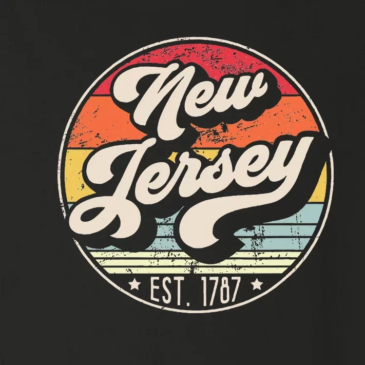 Retro New Jersey Home State Nj Cool 70s Style Sunset Toddler Long Sleeve Shirt