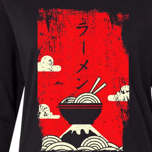 Ra Noodles Japanese Art Womens Cotton Relaxed Long Sleeve T-Shirt