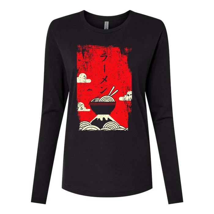 Ra Noodles Japanese Art Womens Cotton Relaxed Long Sleeve T-Shirt