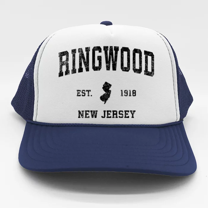 Ringwood New Jersey Nj Vintage Established Sports Design Trucker Hat