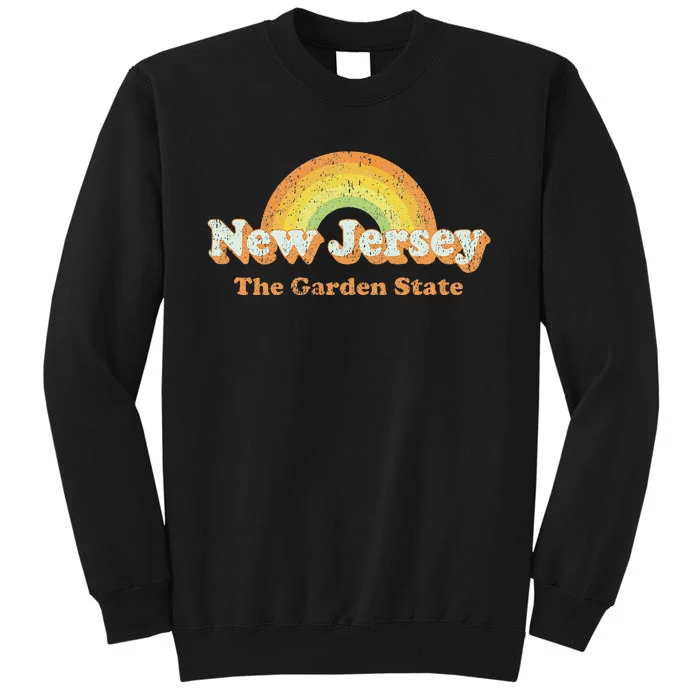 Retro New Jersey Vintage 70s Nj Rainbow Tall Sweatshirt