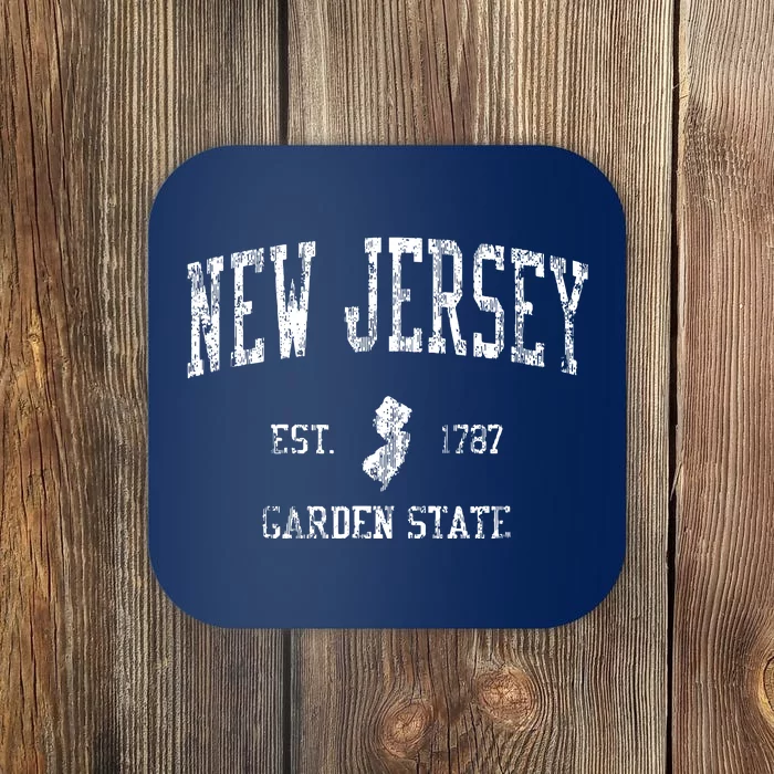 Retro New Jersey Nj T Vintage Sports Design Coaster