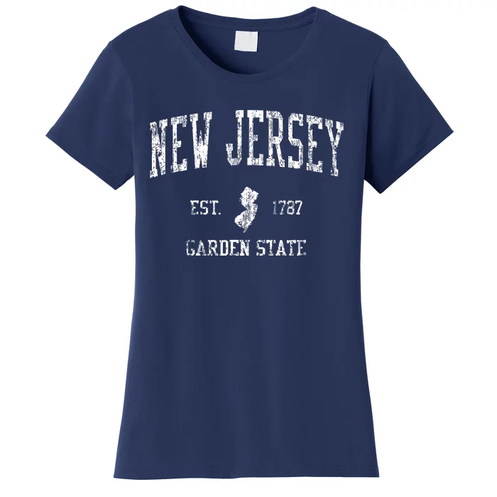 Retro New Jersey Nj T Vintage Sports Design Women's T-Shirt