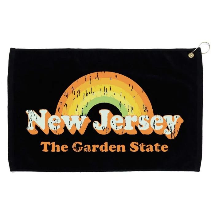 Retro New Jersey T Vintage 70s Nj Rainbow Design Grommeted Golf Towel