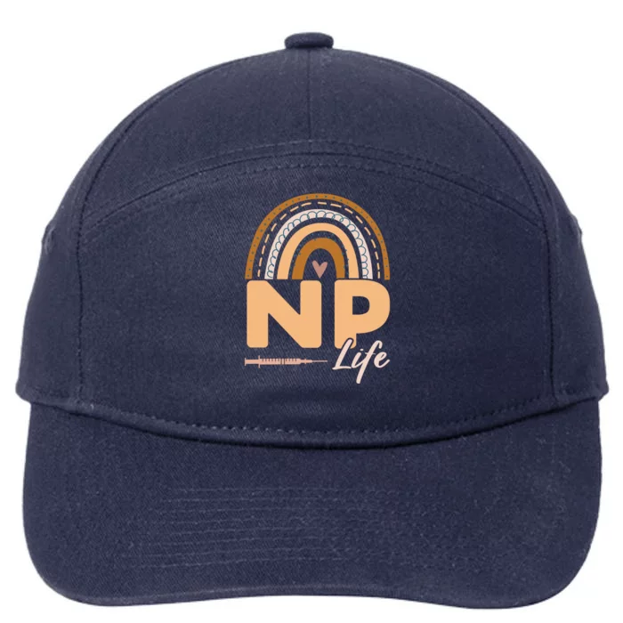 Rainbow Np Life Medical Rn Nursing Nurse Practitioner Meaningful Gift 7-Panel Snapback Hat