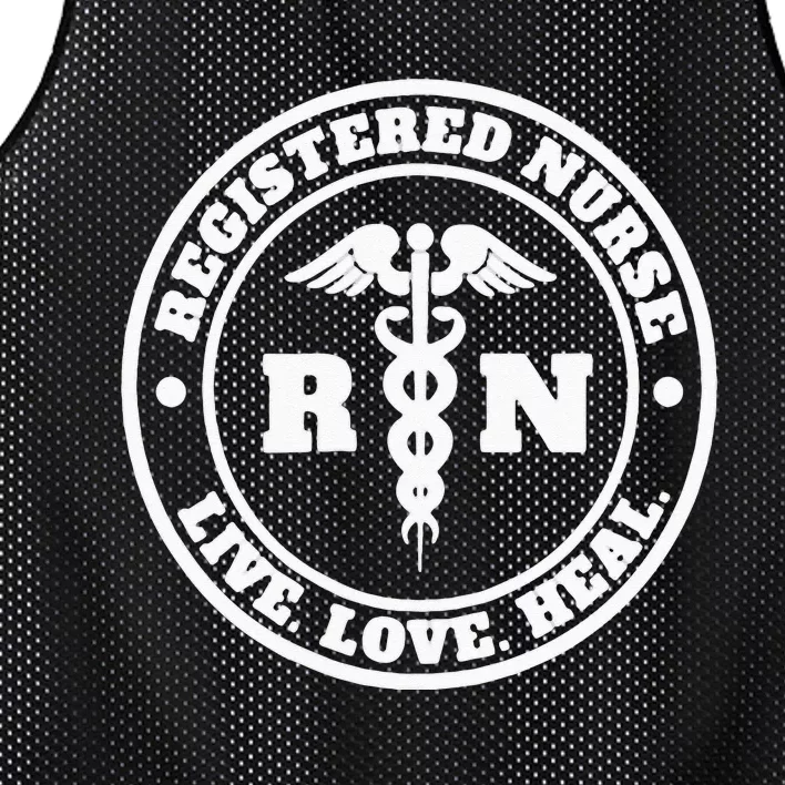 Registered Nurse Live Love Heal Pocket Logo RN Mesh Reversible Basketball Jersey Tank