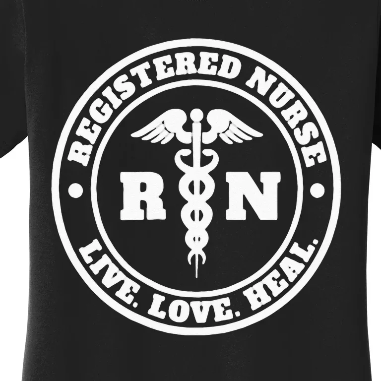 Registered Nurse Live Love Heal Pocket Logo RN Women's T-Shirt