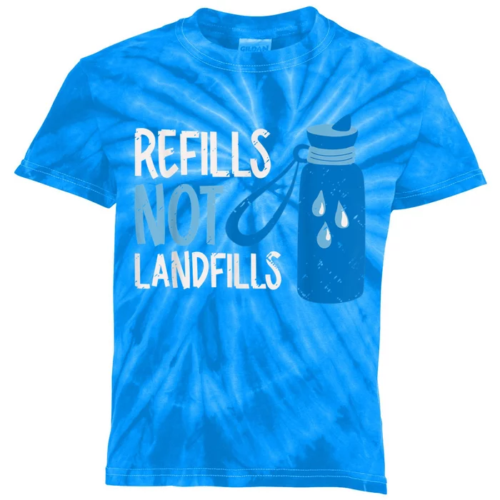 Refills Not Landfills World Water Day Save Water Gift Kids Tie-Dye T-Shirt