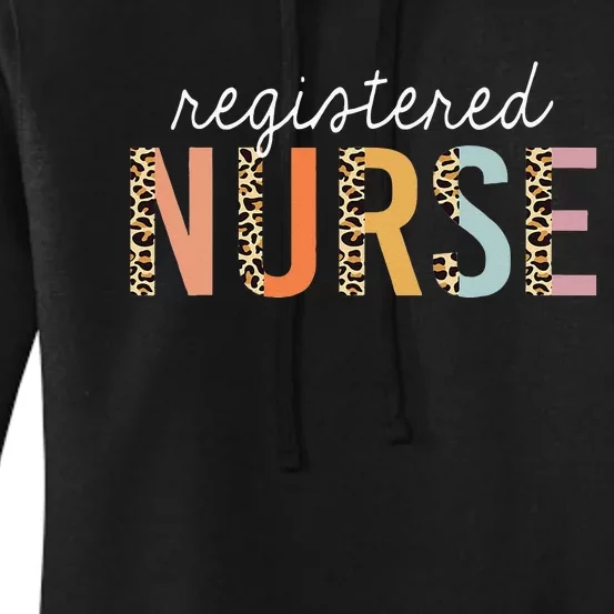 RN Nurse Leopard Print Registered Nurse Nursing School Women Women's Pullover Hoodie