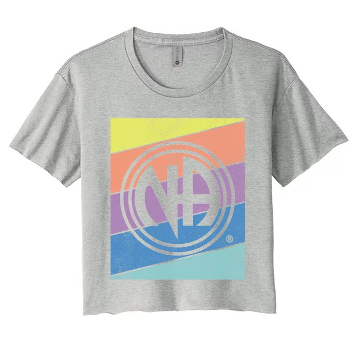 Retro Na Logo Distressed Narcotics Anonymous Na Aa Funny Gift Great Gift Women's Crop Top Tee