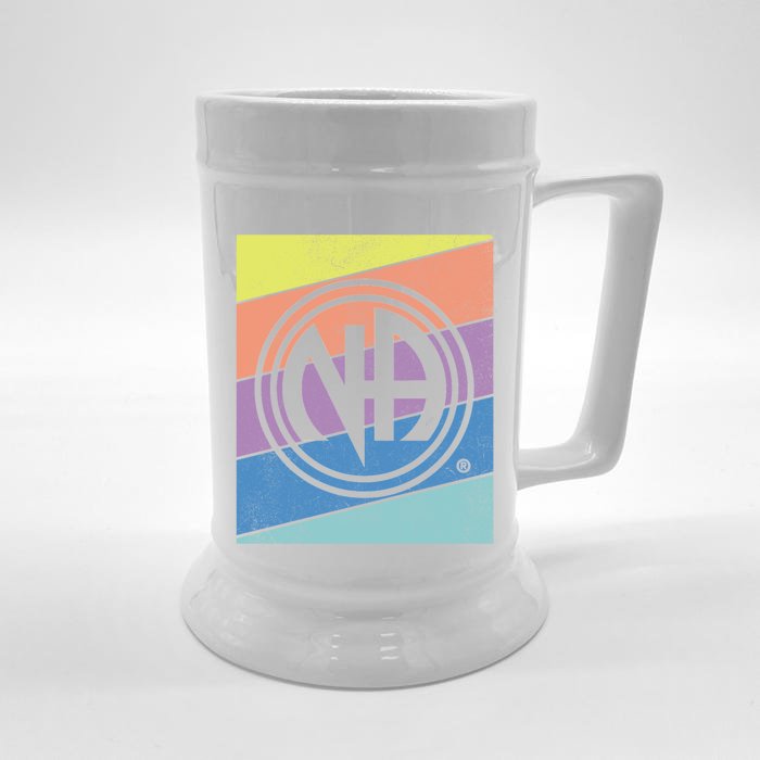 Retro Na Logo Distressed Narcotics Anonymous Na Aa Funny Gift Great Gift Front & Back Beer Stein