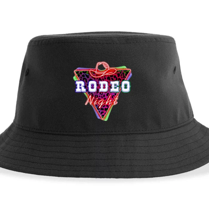 Rodeo Night Leopard Neon Cowboy Hat Sustainable Bucket Hat