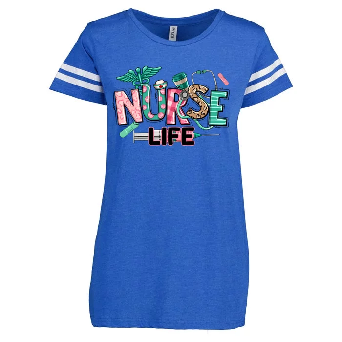 Retro Nurse Life Medical School Enza Ladies Jersey Football T-Shirt