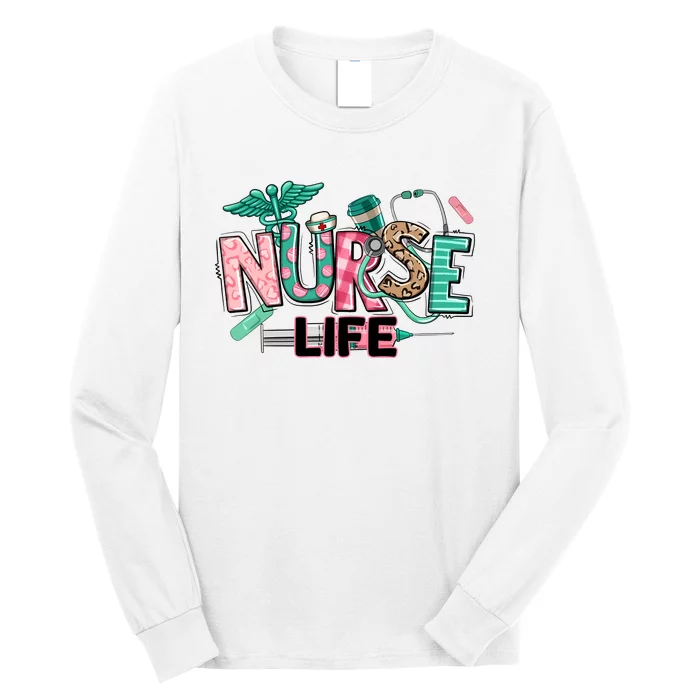 Retro Nurse Life Medical School Long Sleeve Shirt