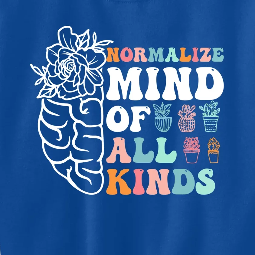 Retro Normalize Mind Of All Kinds Autism Awareness Gift Kids Sweatshirt