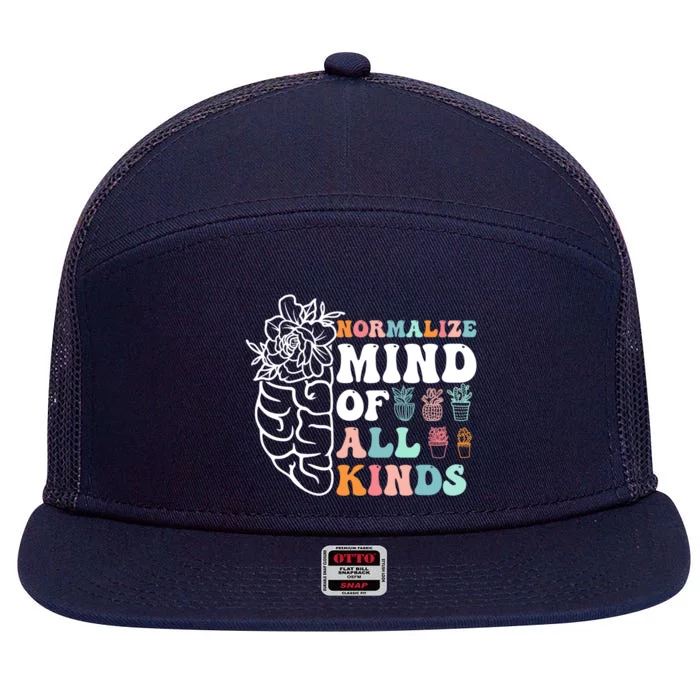 Retro Normalize Mind Of All Kinds Autism Awareness Gift 7 Panel Mesh Trucker Snapback Hat