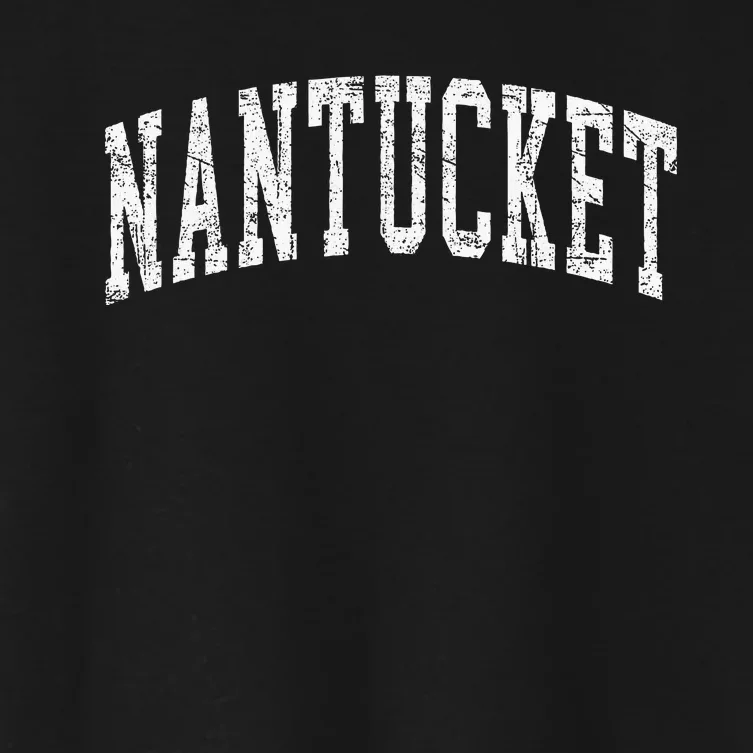 Retro Nantucket Massachusetts Beach Vacation Souvenir Women's Crop Top Tee