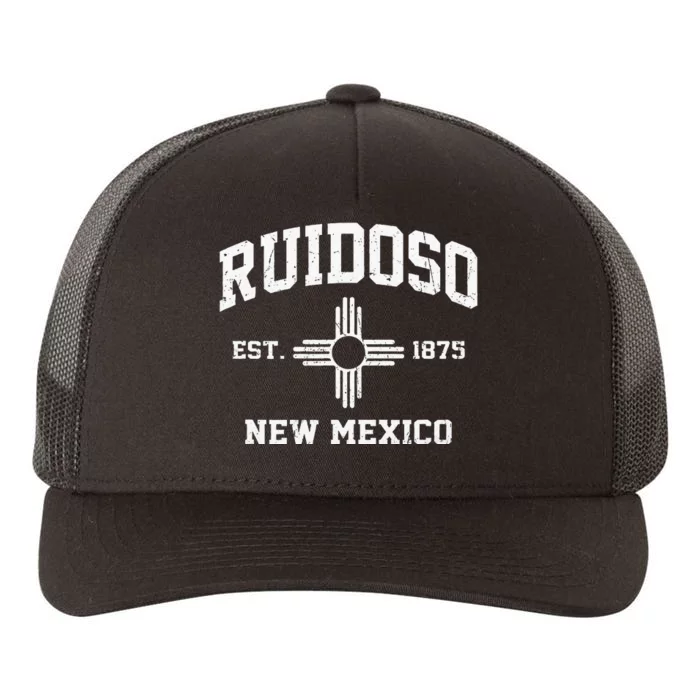 Ruidoso New Mexico NM Vintage State Athletic Style Yupoong Adult 5-Panel Trucker Hat