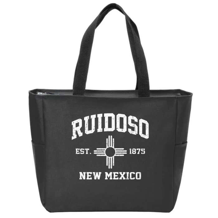 Ruidoso New Mexico NM Vintage State Athletic Style Zip Tote Bag