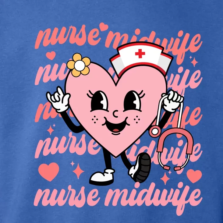 Retro Nurse Midwife Cute Valentines Day Hearts Stethoscope Gift Toddler Hoodie