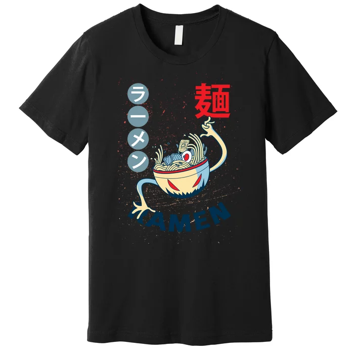 Ramen Noodles Monster Bowl Premium T-Shirt