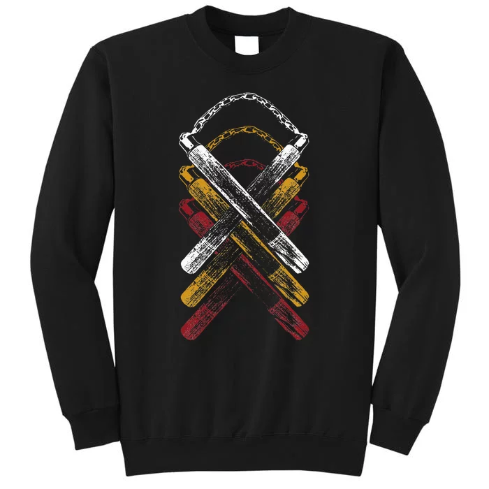 Retro Nunchucks Martial Arts Tall Sweatshirt