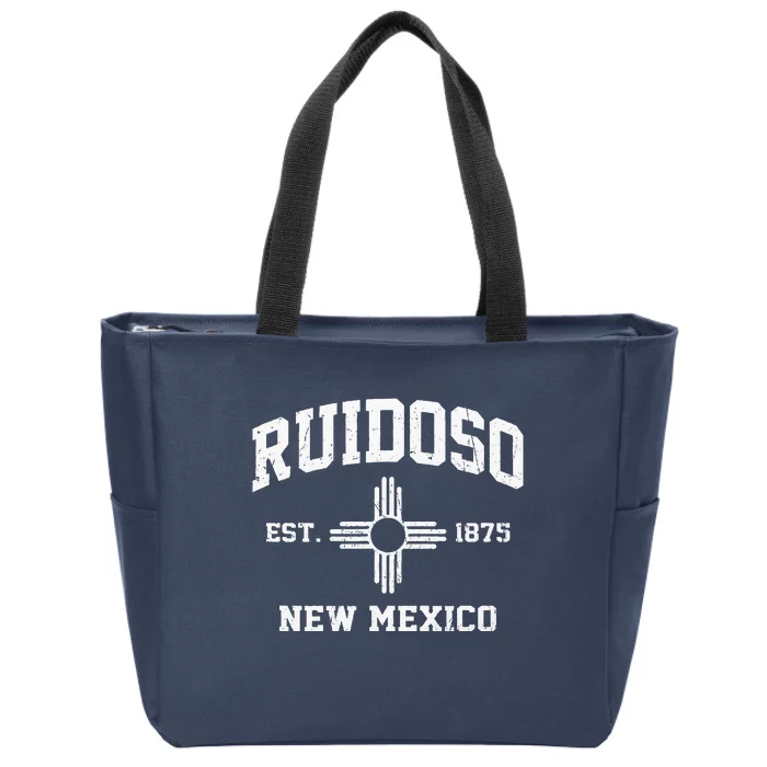 Ruidoso New Mexico NM Vintage State Athletic Style Zip Tote Bag