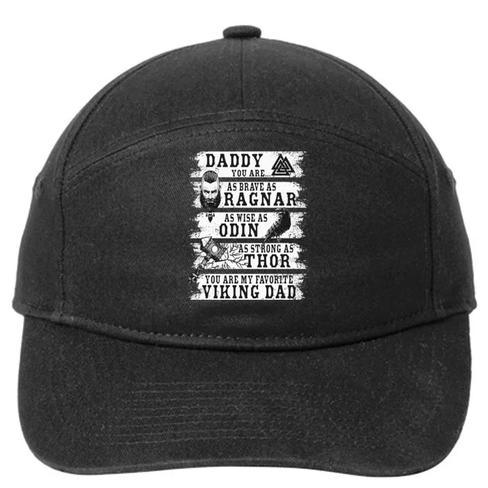 Retro Norse Mythology & Viking Saying Best Viking Daddy 7-Panel Snapback Hat