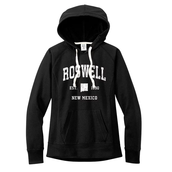 Roswell New Mexico Nm Vintage Athletic Sports Design Gift Women's Fleece Hoodie