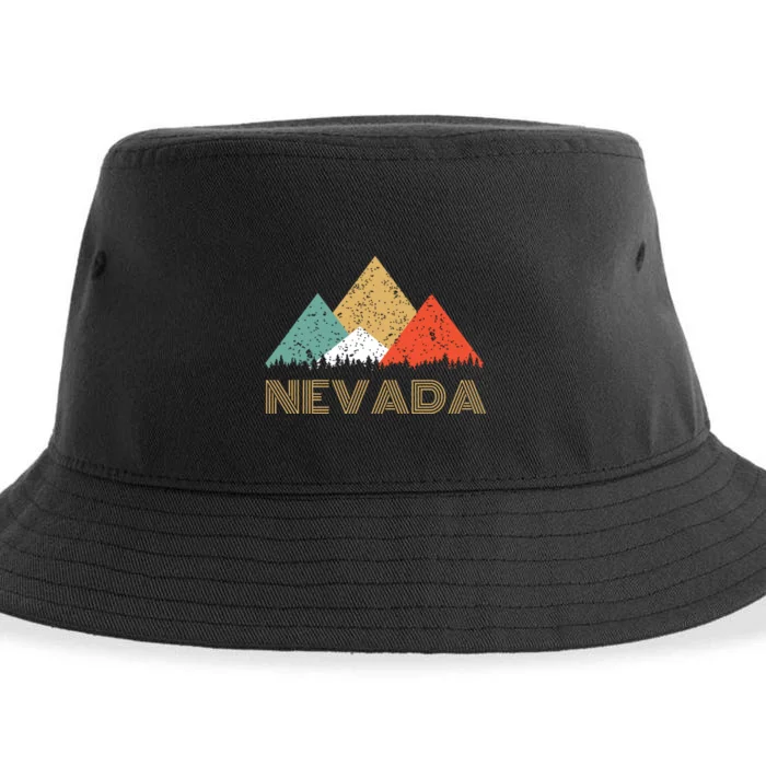 Retro Nevada Mountain T For Gift Sustainable Bucket Hat