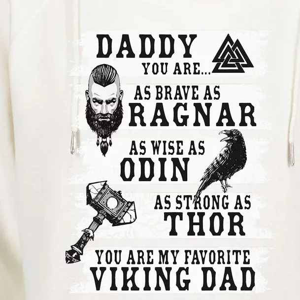 Retro Norse Mythology & Viking Saying Best Viking Daddy Womens Funnel Neck Pullover Hood