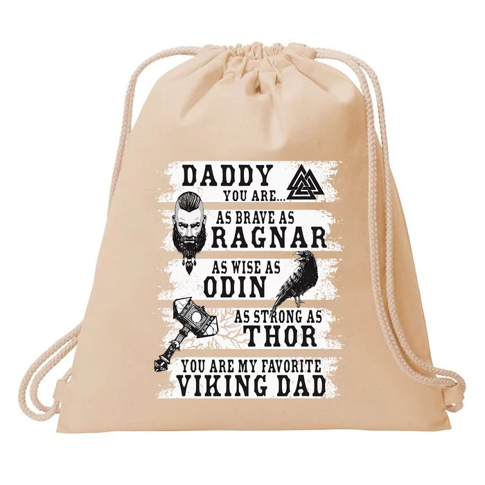 Retro Norse Mythology & Viking Saying Best Viking Daddy Drawstring Bag