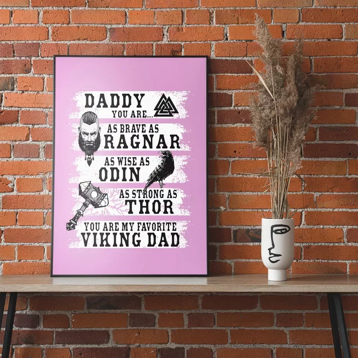 Retro Norse Mythology & Viking Saying Best Viking Daddy Poster