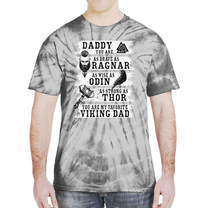 Retro Norse Mythology & Viking Saying Best Viking Daddy Tie-Dye T-Shirt