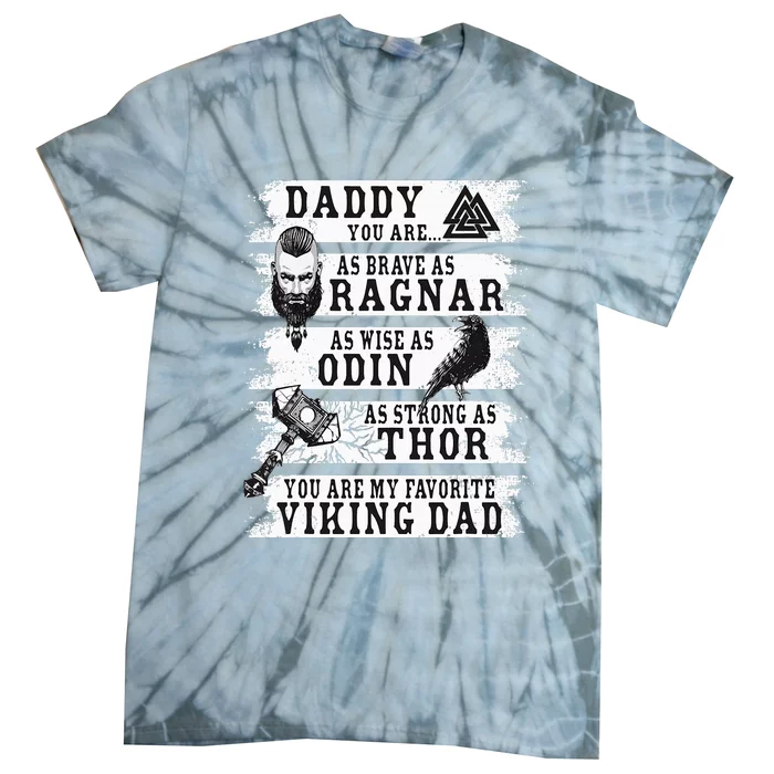 Retro Norse Mythology & Viking Saying Best Viking Daddy Tie-Dye T-Shirt