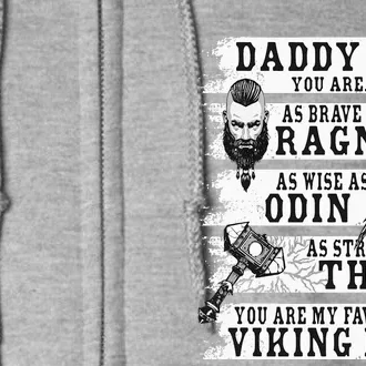 Retro Norse Mythology & Viking Saying Best Viking Daddy Full Zip Hoodie