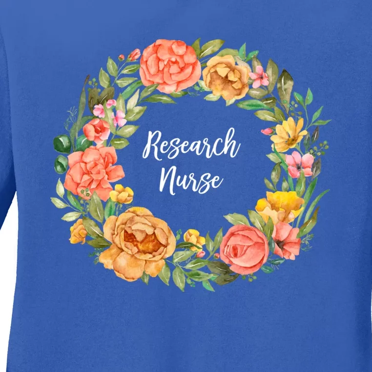 Rn Nursing Medical Professional Floral Research Nurse Great Gift Ladies Long Sleeve Shirt