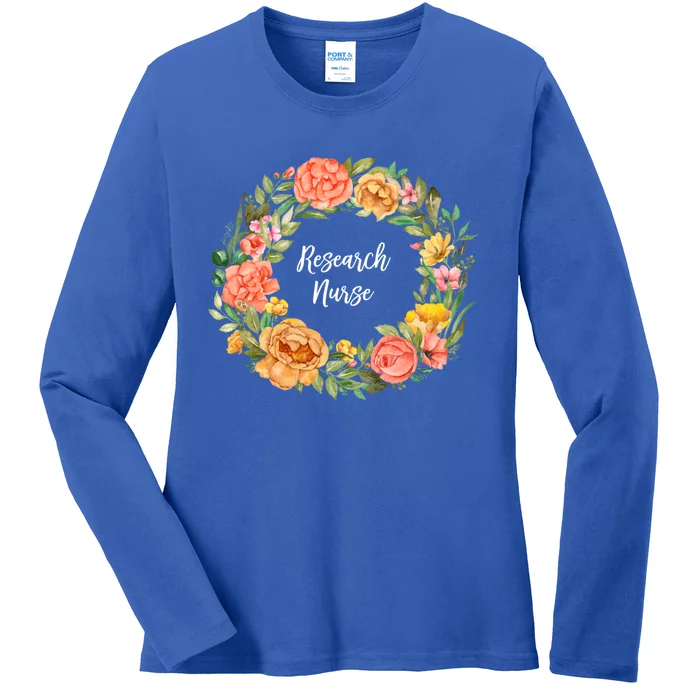 Rn Nursing Medical Professional Floral Research Nurse Great Gift Ladies Long Sleeve Shirt