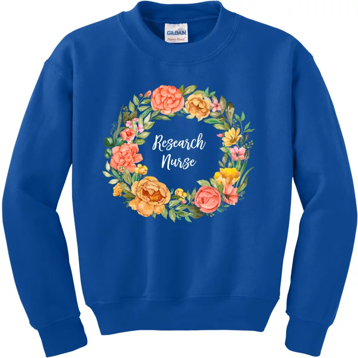 Rn Nursing Medical Professional Floral Research Nurse Great Gift Kids Sweatshirt