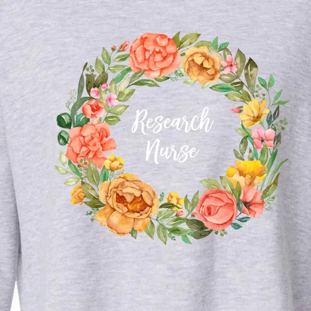 Rn Nursing Medical Professional Floral Research Nurse Great Gift Cropped Pullover Crew