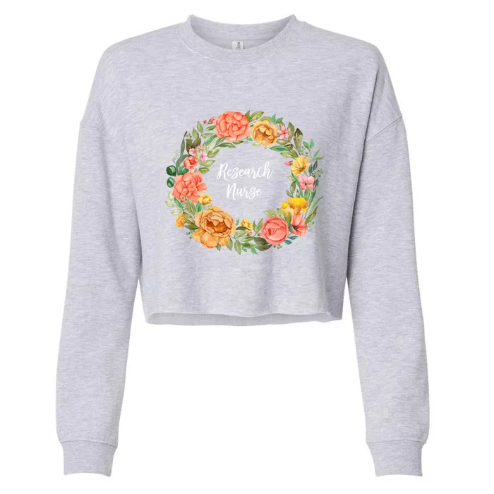 Rn Nursing Medical Professional Floral Research Nurse Great Gift Cropped Pullover Crew