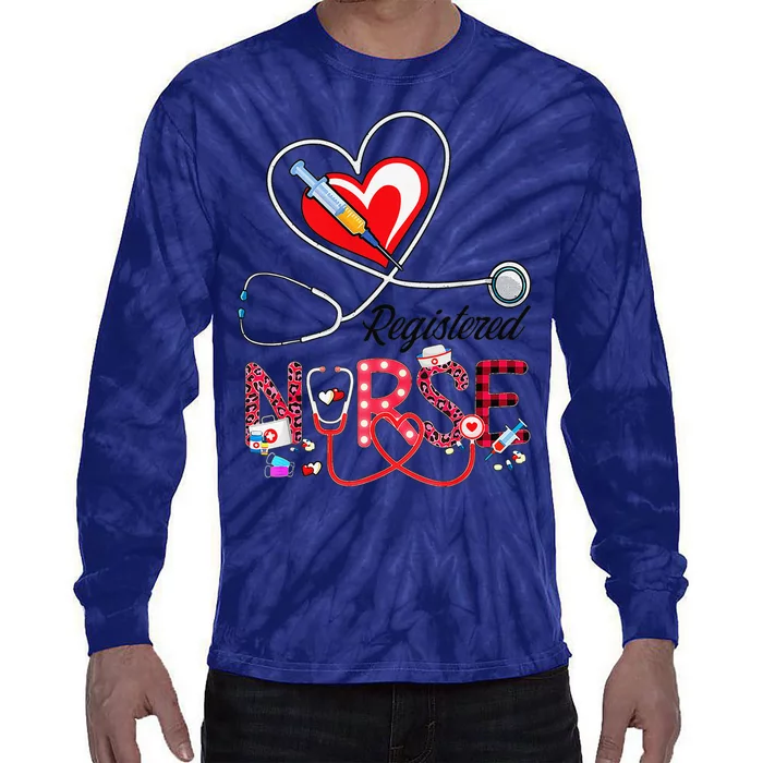 Registered Nurse Medical Nursing RN Nurses Day Stethoscope Tie-Dye Long Sleeve Shirt