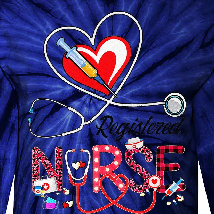 Registered Nurse Medical Nursing RN Nurses Day Stethoscope Tie-Dye Long Sleeve Shirt