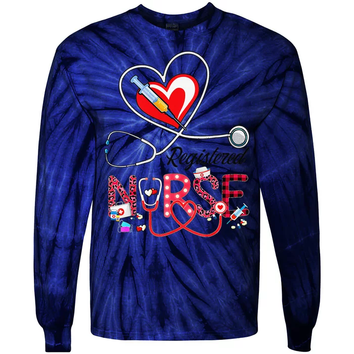 Registered Nurse Medical Nursing RN Nurses Day Stethoscope Tie-Dye Long Sleeve Shirt